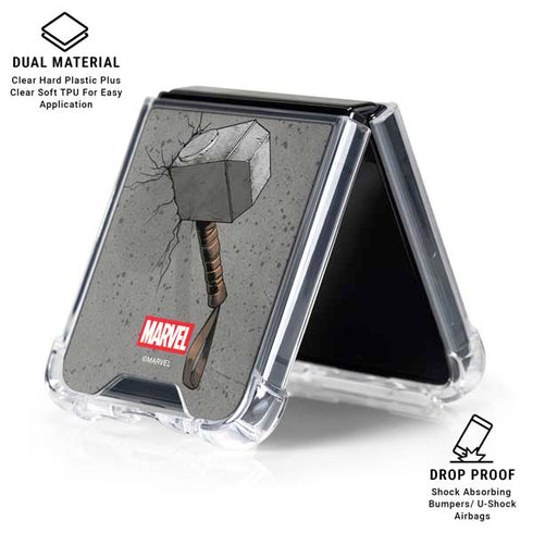 Marvel Thor Thor’s Hammer Mjolnir Galaxy Z Flip6 Clear Case
